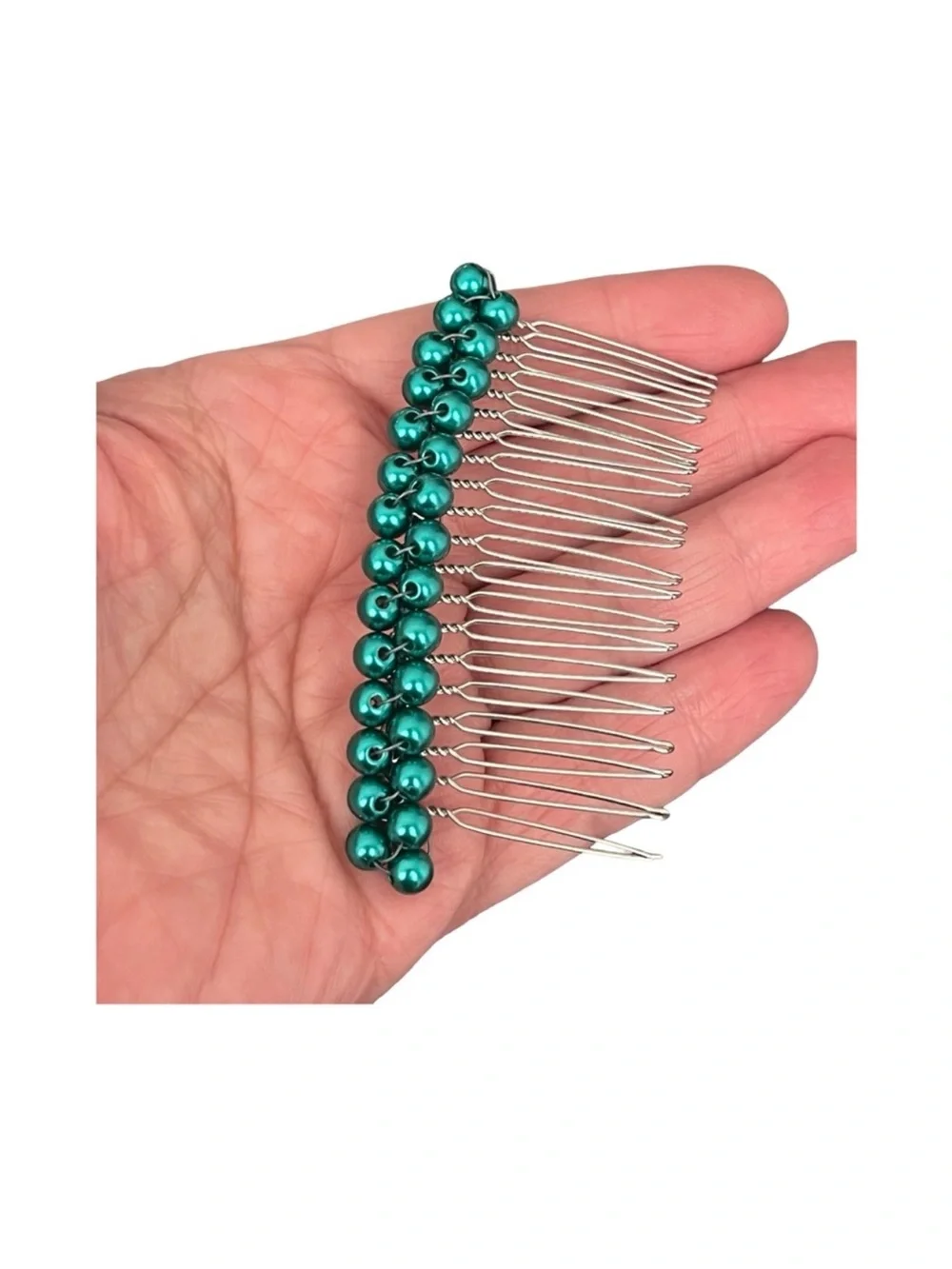 Teal Pearl Hair Comb - Women Accessories FINAL PRICE DROP